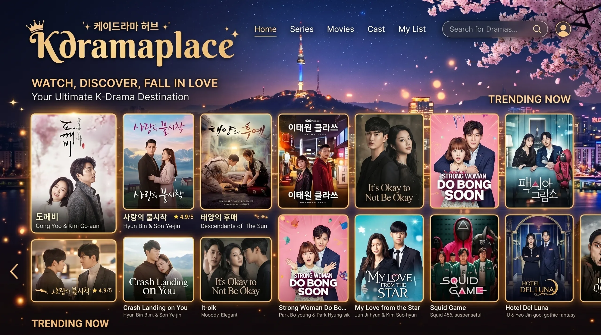 Ilustração universo dos doramas Kdramaplace